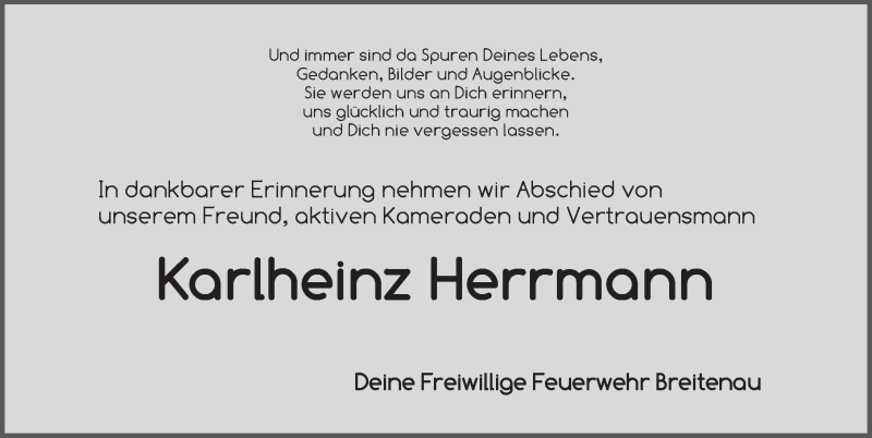  Traueranzeige für Karlheinz Herrmann vom 05.01.2022 aus Dinkelsbühl/ Feuchtwangen