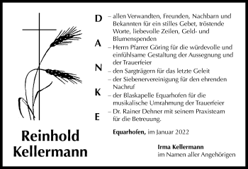 Traueranzeige von Reinhold Kellermann von Neustadt/ Scheinfeld/ Uffenheim