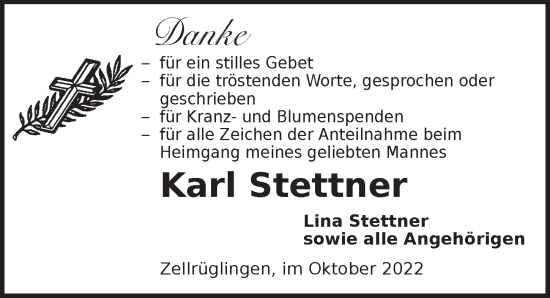 Traueranzeige von Karl Stettner von Ansbach