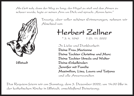 Traueranzeige von Herbert Zellner von Neustadt/ Scheinfeld/ Uffenheim