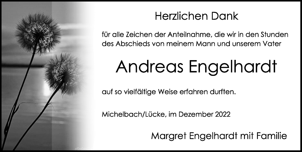  Traueranzeige für Andreas Engelhardt vom 31.12.2022 aus Rothenburg