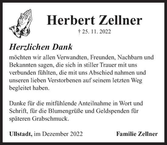 Traueranzeige von Herbert Zellner von Neustadt/ Scheinfeld/ Uffenheim