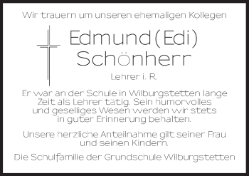 Traueranzeige von Edmund Schönherr von Dinkelsbühl/ Feuchtwangen