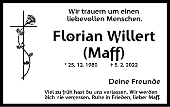 Traueranzeige von Florian Willert von Dinkelsbühl/ Feuchtwangen