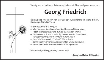 Traueranzeige von Georg Friedrich von Dinkelsbühl/ Feuchtwangen