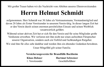 Traueranzeige von Helmut Schmidt von Neustadt/ Scheinfeld/ Uffenheim