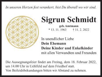 Traueranzeige von Sigrun Schmidt von Neustadt/ Scheinfeld/ Uffenheim