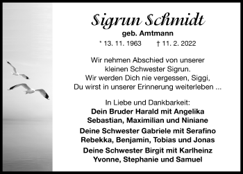 Traueranzeige von Sigrun Schmidt von Neustadt/ Scheinfeld/ Uffenheim