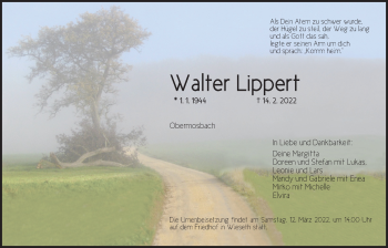 Traueranzeige von Walter Lippert von Dinkelsbühl/ Feuchtwangen