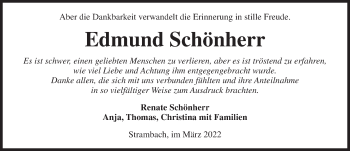 Traueranzeige von Edmund Schönherr von Dinkelsbühl/ Feuchtwangen