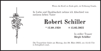 Traueranzeige von Robert Schiller von Dinkelsbühl/ Feuchtwangen