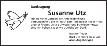 Traueranzeige von Susanne Utz von Dinkelsbühl/ Feuchtwangen