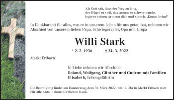 Traueranzeige von Willi Stark von Neustadt/ Scheinfeld/ Uffenheim