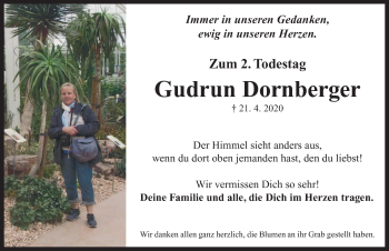 Traueranzeige von Gudrun Dornberger von Neustadt/ Scheinfeld/ Uffenheim