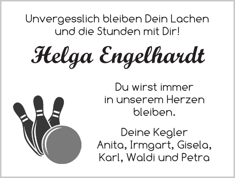  Traueranzeige für Helga Engelhardt vom 07.04.2022 aus Dinkelsbühl/ Feuchtwangen