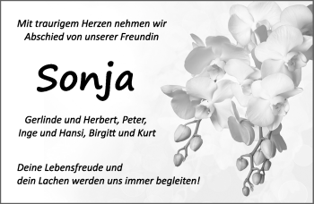 Traueranzeige von Sonja  von Rothenburg