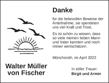 Traueranzeige von Walter Müller von Fischer von Dinkelsbühl/ Feuchtwangen