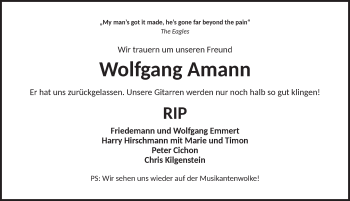 Traueranzeige von Wolfgang Amann von Dinkelsbühl/ Feuchtwangen