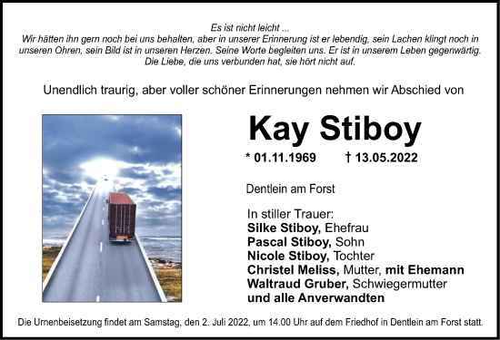 Traueranzeige von Kay Stiboy von Dinkelsbühl/ Feuchtwangen