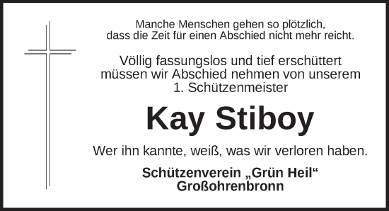 Traueranzeige von Kay Stiboy von Dinkelsbühl/ Feuchtwangen