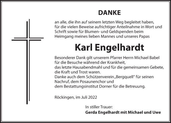 Traueranzeige von Karl Engelhardt von Dinkelsbühl/ Feuchtwangen