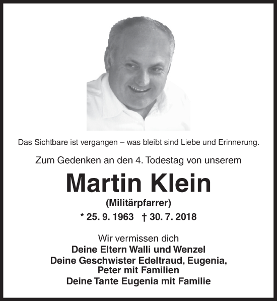 Traueranzeige von Martin Klein von Dinkelsbühl/ Feuchtwangen