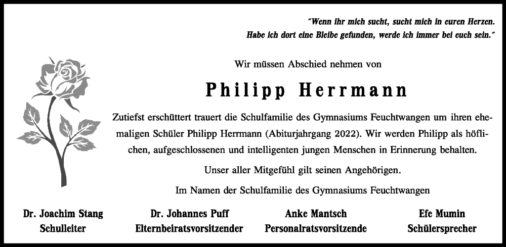  Traueranzeige für Philipp Herrmann vom 13.08.2022 aus Dinkelsbühl/ Feuchtwangen