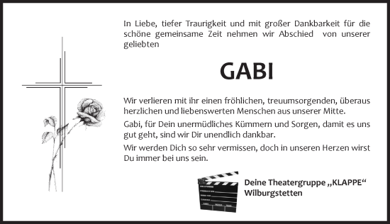 Traueranzeige von Gabriele Schwarz von Dinkelsbühl/ Feuchtwangen