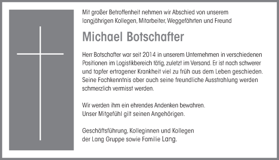 Traueranzeige von Michael Botschafter von Neustadt/ Scheinfeld/ Uffenheim