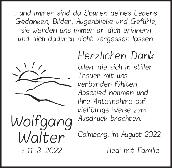 Traueranzeige von Wolfgang Walter von Ansbach