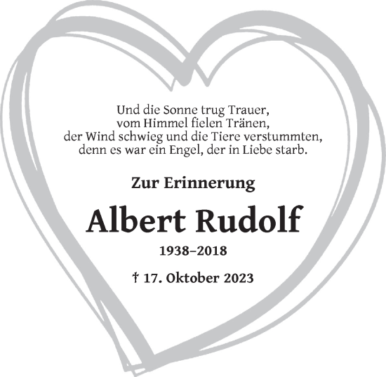 Traueranzeige von Albert Rudolf von Rothenburg