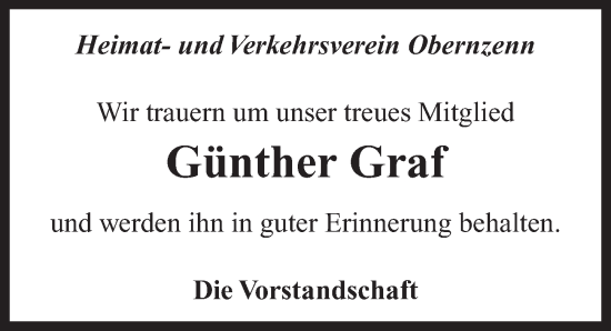Traueranzeige von Günther Graf von Neustadt/ Scheinfeld/ Uffenheim