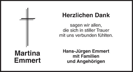 Traueranzeige von Martina Emmert von Ansbach