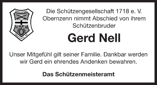 Traueranzeige von Gerd Nell von Neustadt/ Scheinfeld/ Uffenheim