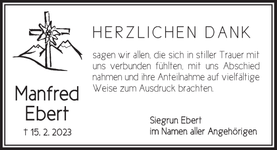 Traueranzeige von Manfred Ebert von Ansbach