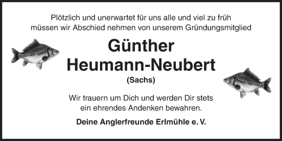 Traueranzeige von Günther Heumann-Neubert von Dinkelsbühl/ Feuchtwangen