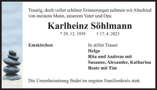 Traueranzeige von Karlheinz Söhlmann von Neustadt/ Scheinfeld/ Uffenheim
