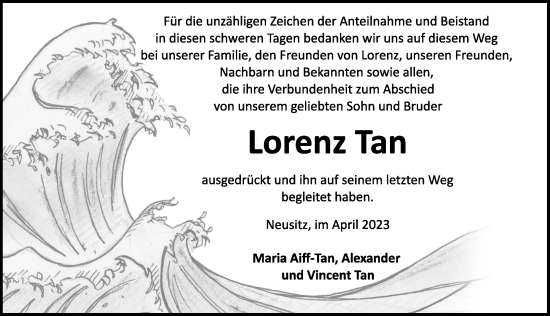 Traueranzeige von Lorenz Tan von Rothenburg