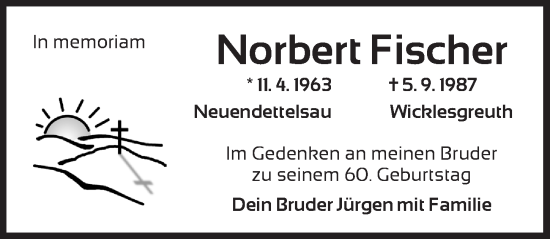 Traueranzeige von Norbert Fischer von Ansbach