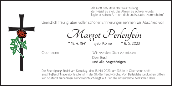 Traueranzeige von Margot Perlenfein von Neustadt/ Scheinfeld/ Uffenheim