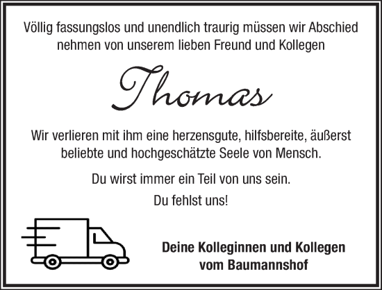 Traueranzeige von Thomas  von Neustadt/ Scheinfeld/ Uffenheim