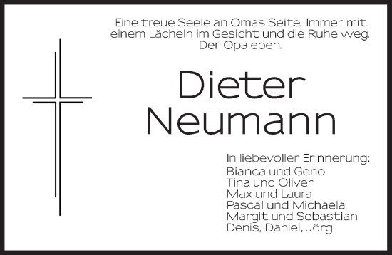 Traueranzeige von Dieter Neumann von Dinkelsbühl/ Feuchtwangen