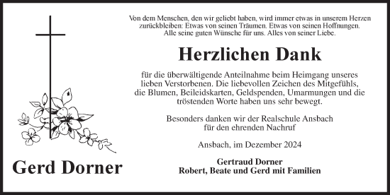 Traueranzeige von Gerd Dorner von Ansbach