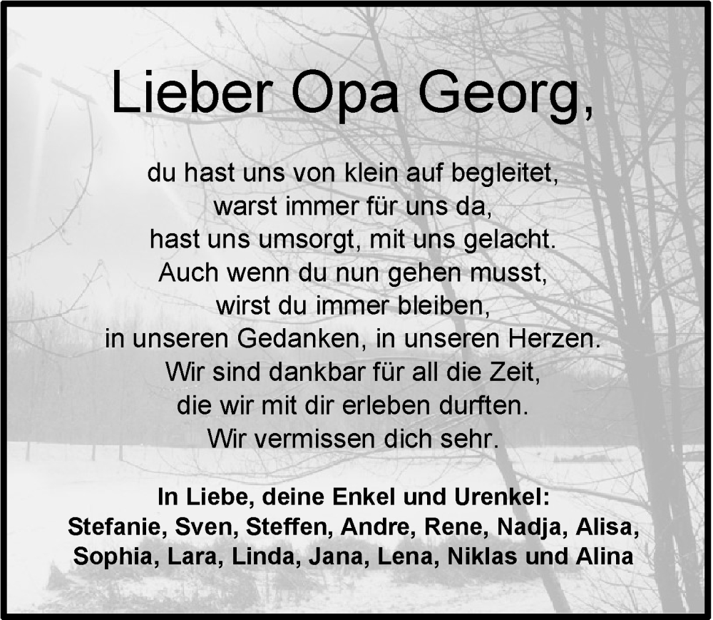  Traueranzeige für Georg Müller vom 08.02.2024 aus Neustadt/ Scheinfeld/ Uffenheim