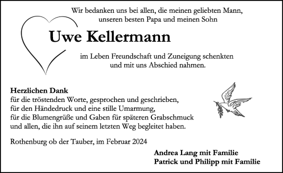 Traueranzeige von Uwe Kellermann von Rothenburg