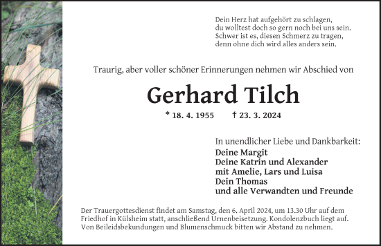 Traueranzeige von Gerhard Tilch von Neustadt/ Scheinfeld/ Uffenheim