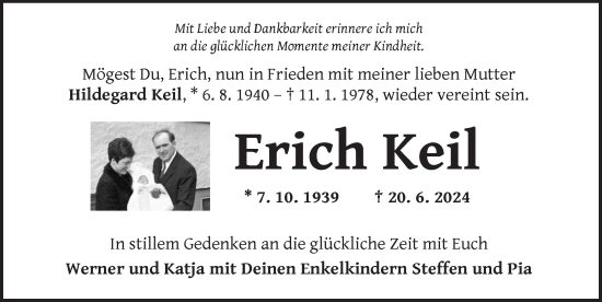 Traueranzeige von Erich Keil von Ansbach