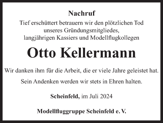 Traueranzeige von Otto Kellermann von Neustadt/ Scheinfeld/ Uffenheim