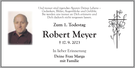 Traueranzeige von Robert Meyer von Neustadt/ Scheinfeld/ Uffenheim