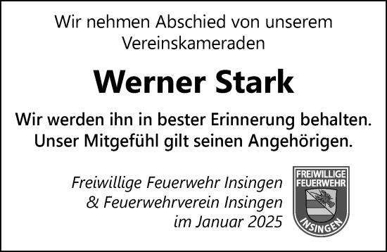 Traueranzeige von Werner Stark von Rothenburg